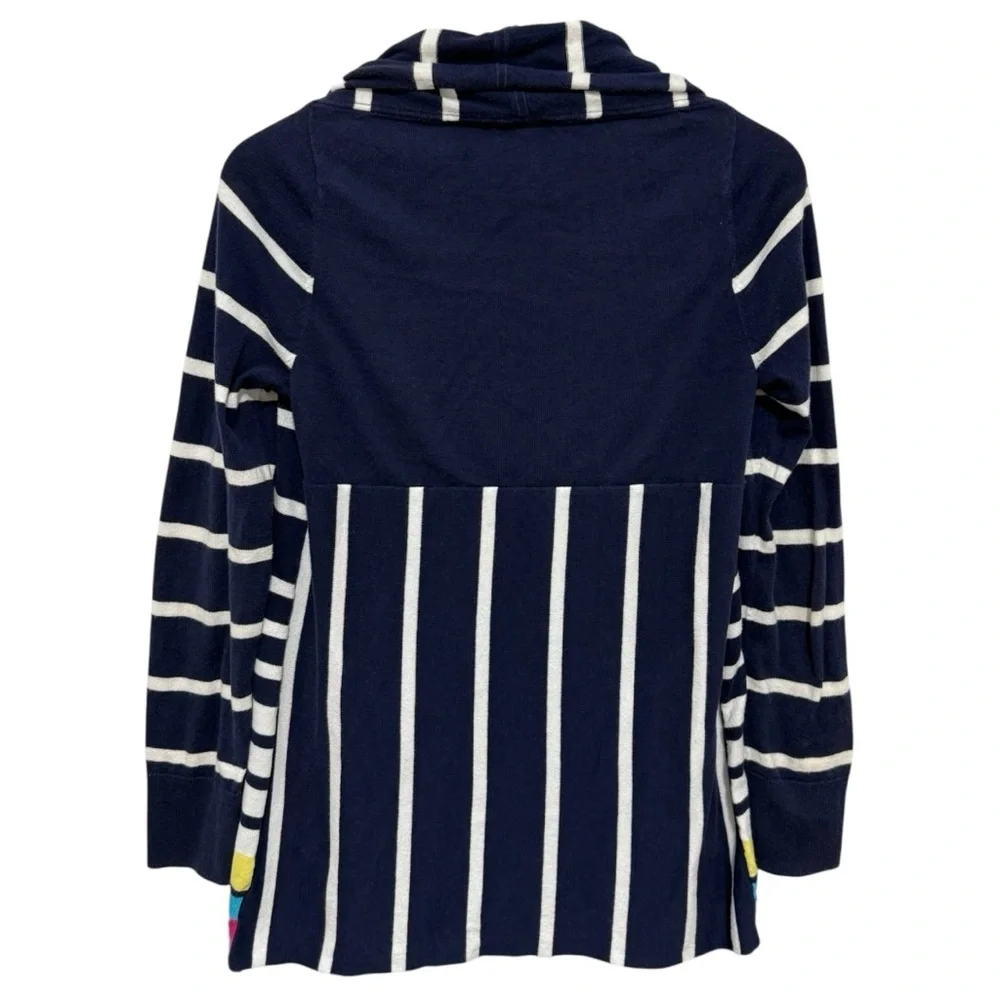 Lilly Pulitzer Stripe Open Cardigan Style‎ 33619 Size L Cotton Colorblock Hem